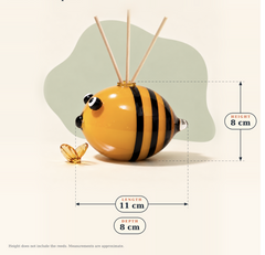 Dimensions graphic for the bee diffuser vessel